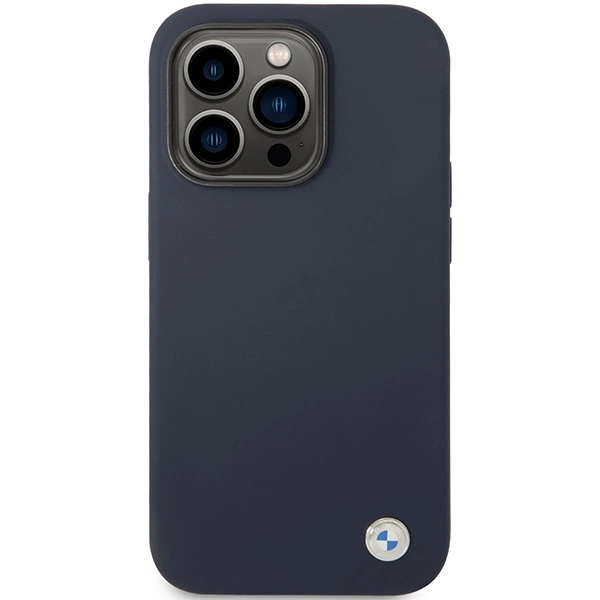 Case BMW BMHCP14LSILNA iPhone 14 Pro 6.1" navy blue/navy Silicone Metal Logoeng