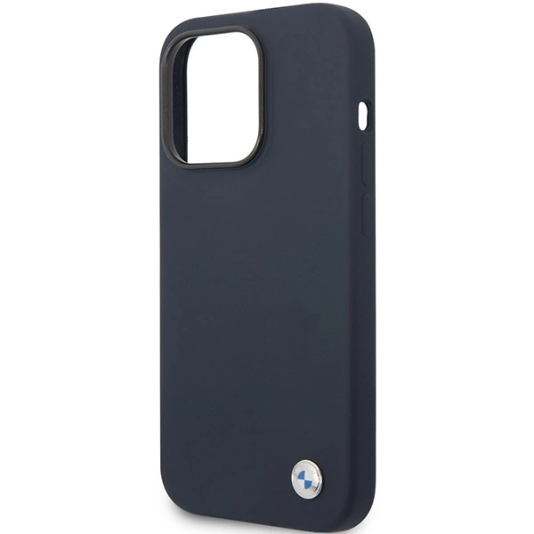 Case BMW BMHCP14LSILNA iPhone 14 Pro 6.1" navy blue/navy Silicone Metal Logoeng