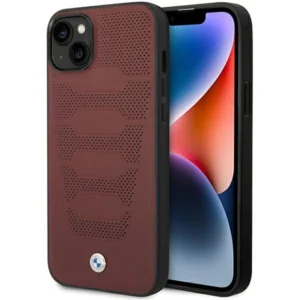 Case BMW BMHCP14S22RPSR iPhone 14 6.1" burgundy/burgundy Leather Seats Patterneng