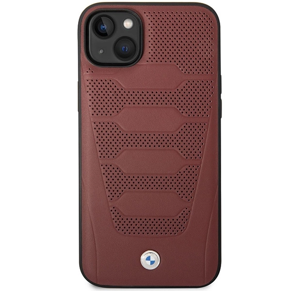Case BMW BMHCP14S22RPSR iPhone 14 6.1" burgundy/burgundy Leather Seats Patterneng