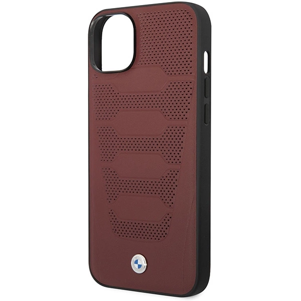 Case BMW BMHCP14S22RPSR iPhone 14 6.1" burgundy/burgundy Leather Seats Patterneng