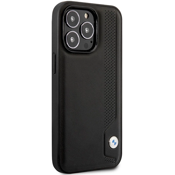 Case BMW BMHCP14X22RBDK iPhone 14 Pro Max 6.7" black/black hardcase Leather Blue Dotseng