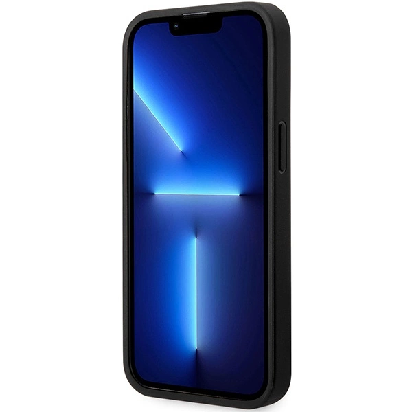 Case BMW BMHCP14X22RBDK iPhone 14 Pro Max 6.7" black/black hardcase Leather Blue Dotseng