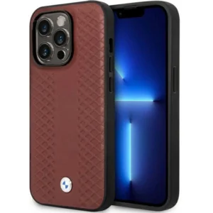 Case BMW BMHCP14X22RFGR iPhone 14 Pro Max 6.7" Burgundy/burgundy Leather Diamond Patterneng