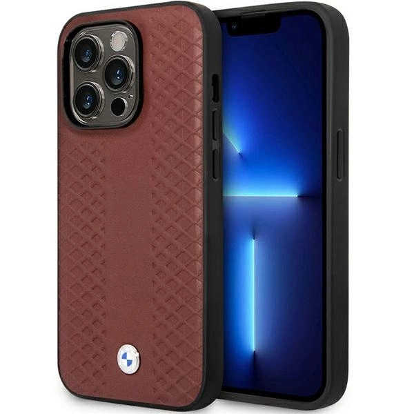 Case BMW BMHCP14X22RFGR iPhone 14 Pro Max 6.7" Burgundy/burgundy Leather Diamond Patterneng