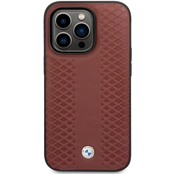 Case BMW BMHCP14X22RFGR iPhone 14 Pro Max 6.7" Burgundy/burgundy Leather Diamond Patterneng