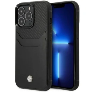 Case BMW BMHCP14X22RSEPK iPhone 14 Pro Max 6.7" black/black Leather Card Sloteng