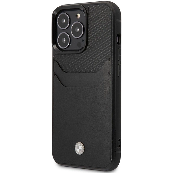 Case BMW BMHCP14X22RSEPK iPhone 14 Pro Max 6.7" black/black Leather Card Sloteng