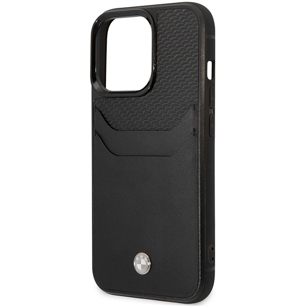 Case BMW BMHCP14X22RSEPK iPhone 14 Pro Max 6.7" black/black Leather Card Sloteng