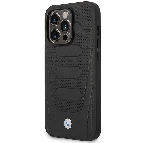 Case BMW BMHMP14L22RPSK iPhone 14 Pro 6.1" black/black Leather Seats Pattern MagSafeeng