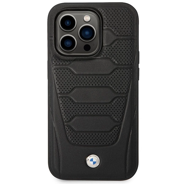 Case BMW BMHMP14L22RPSK iPhone 14 Pro 6.1" black/black Leather Seats Pattern MagSafeeng