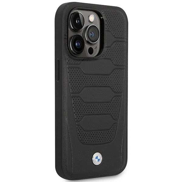 Case BMW BMHMP14L22RPSK iPhone 14 Pro 6.1" black/black Leather Seats Pattern MagSafeeng