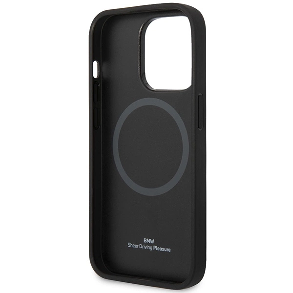 Case BMW BMHMP14L22RPSK iPhone 14 Pro 6.1" black/black Leather Seats Pattern MagSafeeng