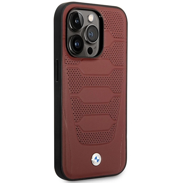 Case BMW BMHMP14L22RPSR iPhone 14 Pro 6.1" Burgundy/burgundy Leather Seats Pattern MagSafeeng