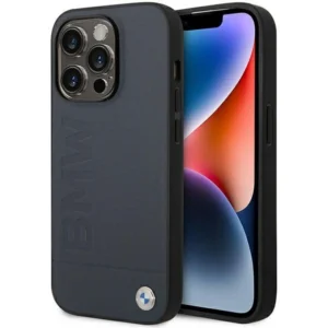 Case BMW BMHMP14LSLLNA iPhone 14 Pro 6.1" navy/navy hardcase Leather Hot Stamp MagSafeeng