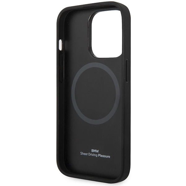 Case BMW BMHMP14LSLLNA iPhone 14 Pro 6.1" navy/navy hardcase Leather Hot Stamp MagSafeeng