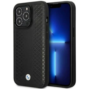 Case BMW BMHMP14X22RFGK iPhone 14 Pro Max 6.7" black/black Leather Diamond Pattern MagSafeeng