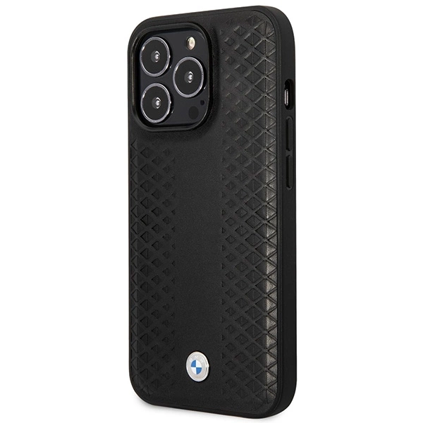Case BMW BMHMP14X22RFGK iPhone 14 Pro Max 6.7" black/black Leather Diamond Pattern MagSafeeng
