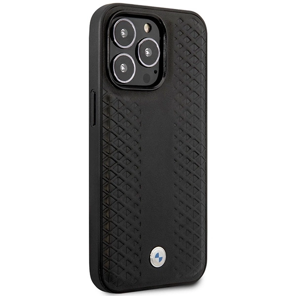 Case BMW BMHMP14X22RFGK iPhone 14 Pro Max 6.7" black/black Leather Diamond Pattern MagSafeeng