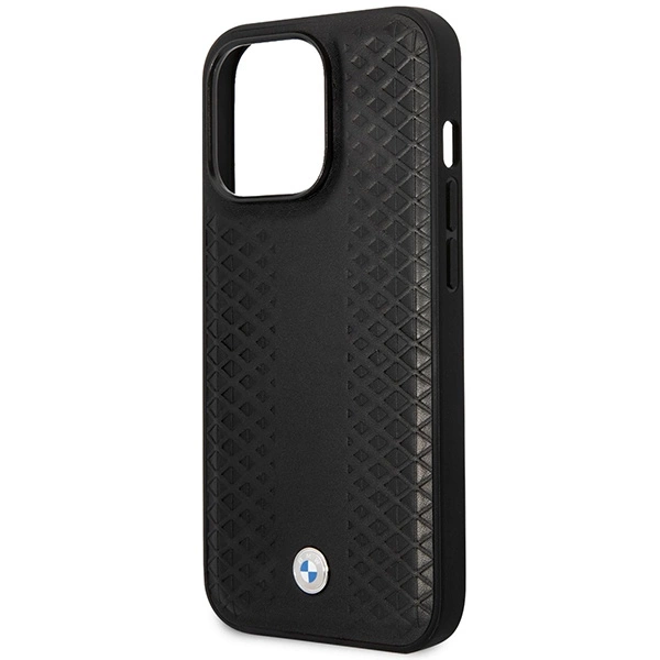 Case BMW BMHMP14X22RFGK iPhone 14 Pro Max 6.7" black/black Leather Diamond Pattern MagSafeeng