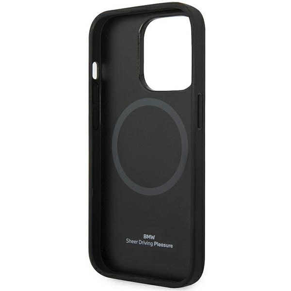 Case BMW BMHMP14X22RFGK iPhone 14 Pro Max 6.7" black/black Leather Diamond Pattern MagSafeeng