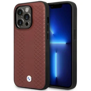 Case BMW BMHMP14X22RFGR iPhone 14 Pro Max 6.7" Burgundy/burgundy Leather Diamond Pattern MagSafeeng