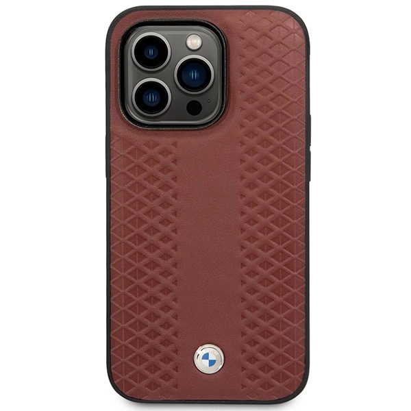 Case BMW BMHMP14X22RFGR iPhone 14 Pro Max 6.7" Burgundy/burgundy Leather Diamond Pattern MagSafeeng