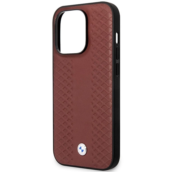 Case BMW BMHMP14X22RFGR iPhone 14 Pro Max 6.7" Burgundy/burgundy Leather Diamond Pattern MagSafeeng