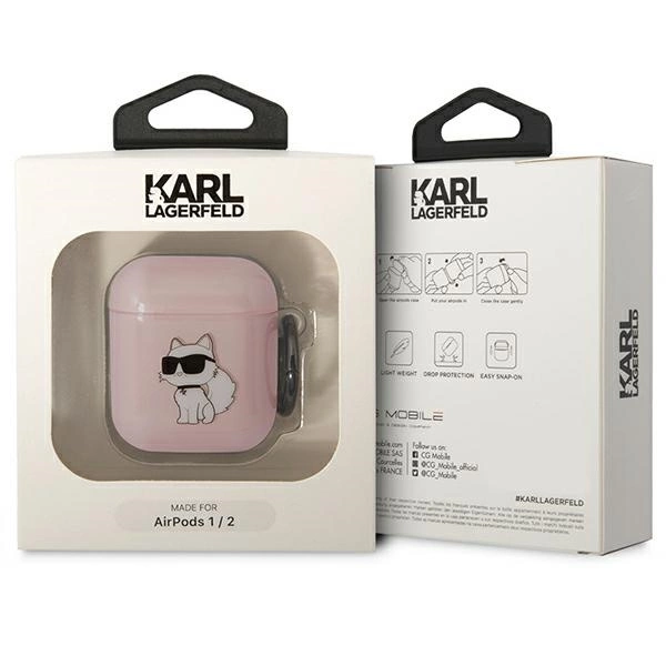 Karl Lagerfeld KLA2HNCHTCP Airpods 1/2 cover pink/pink Ikonik Choupetteeng
