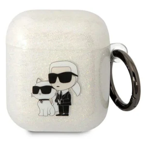 Karl Lagerfeld KLA2HNKCTGT Airpods 1/2 cover transparent Gliter Karl&Choupetteeng