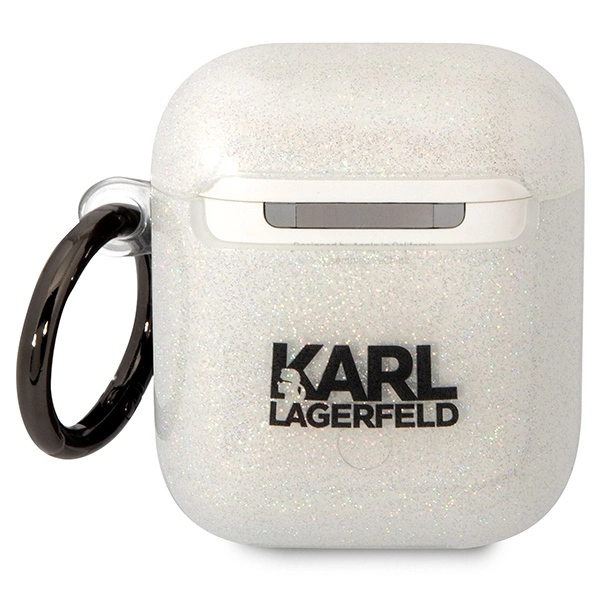 Karl Lagerfeld KLA2HNKCTGT Airpods 1/2 cover transparent Gliter Karl&Choupetteeng