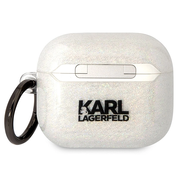Karl Lagerfeld KLA3HNKCTGT Airpods 3 cover transparent Gliter Karl&Choupetteeng