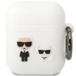Karl Lagerfeld KLACA2SILKCW AirPods 1/2 cover white/white Silicone Karl & Choupetteeng