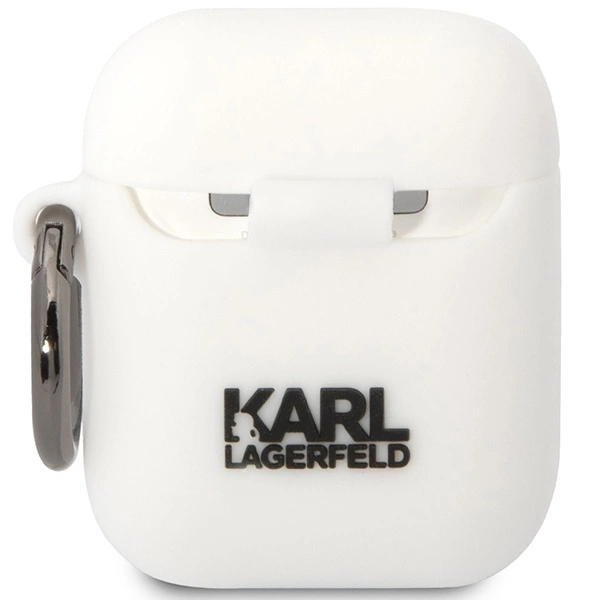 Karl Lagerfeld KLACA2SILKCW AirPods 1/2 cover white/white Silicone Karl & Choupetteeng