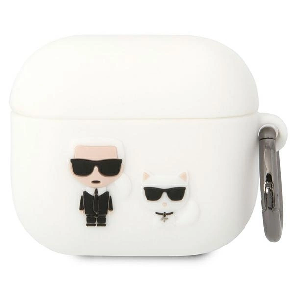 Karl Lagerfeld KLACA3SILKCW AirPods 3 cover white/white Silicone Karl & Choupetteeng