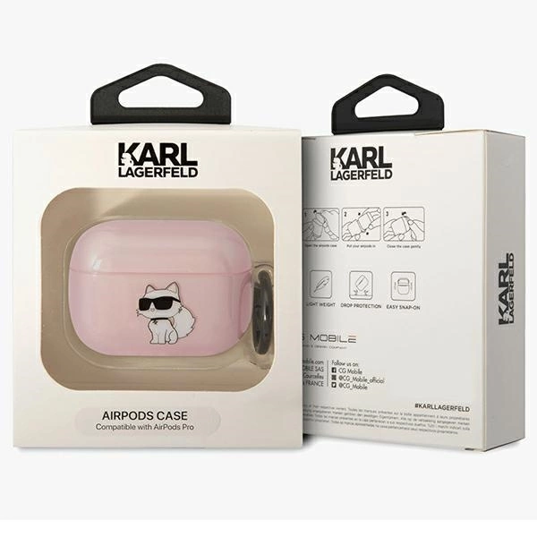Karl Lagerfeld KLAPHNCHTCP Airpods Pro cover pink/pink Ikonik Choupetteeng