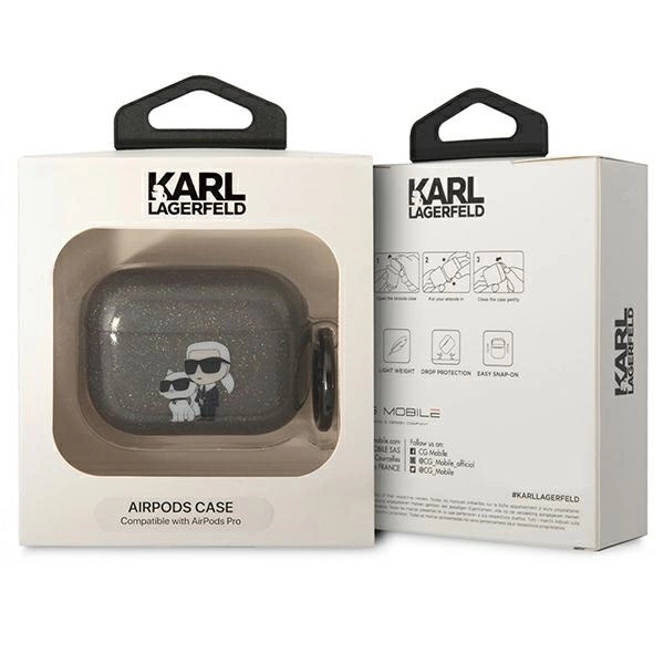 Karl Lagerfeld KLAPHNKCTGK Airpods Pro cover black/black Gliter Karl&Choupetteeng