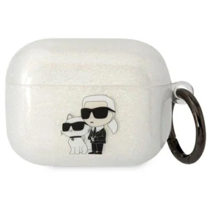Karl Lagerfeld KLAPHNKCTGT Airpods Pro cover transparent Gliter Karl&Choupetteeng