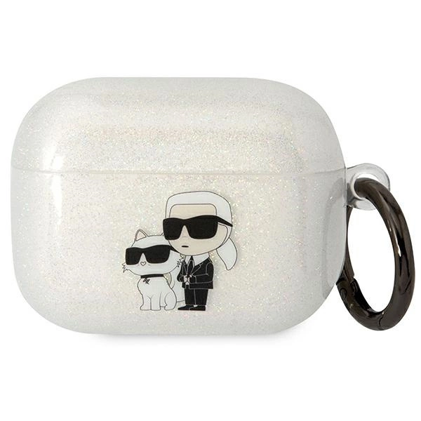 Karl Lagerfeld KLAPHNKCTGT Airpods Pro cover transparent Gliter Karl&Choupetteeng