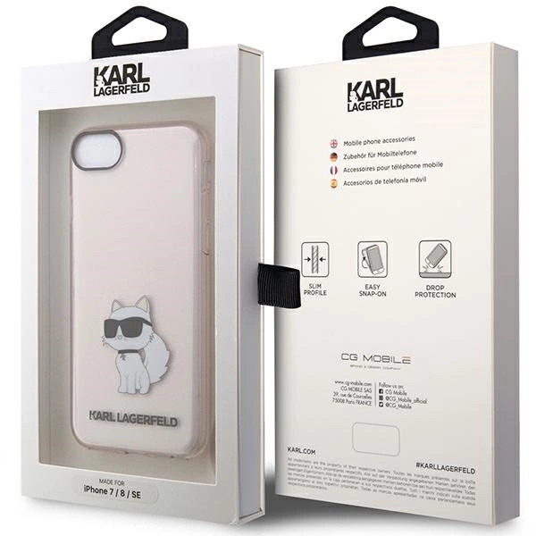 Karl Lagerfeld KLHCI8HNCHTCP iPhone 7/8/ SE 2020 / SE 2022 pink/pink hardcase Ikonik Choupetteeng