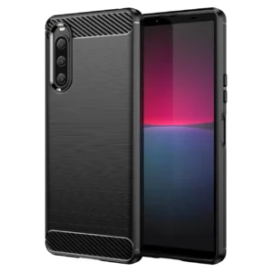 Carbon Case cover for Sony Xperia 10 V flexible silicone carbon cover blackeng