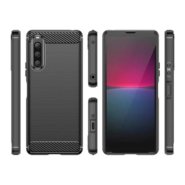 Carbon Case cover for Sony Xperia 10 V flexible silicone carbon cover blackeng