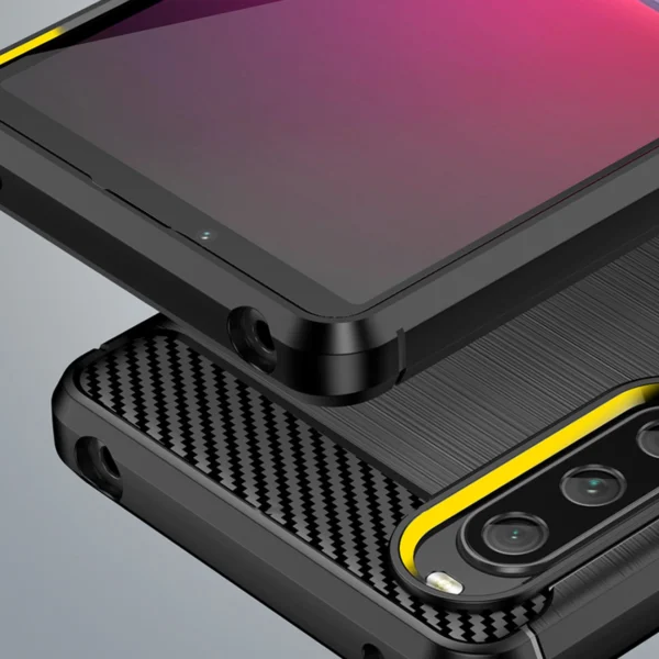 Carbon Case cover for Sony Xperia 10 V flexible silicone carbon cover blackeng
