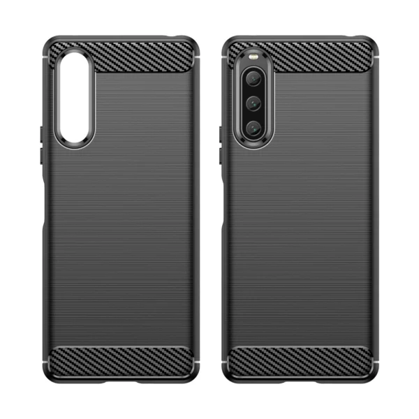 Carbon Case cover for Sony Xperia 10 V flexible silicone carbon cover blackeng