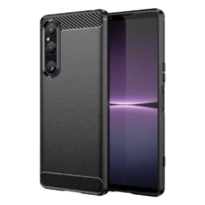 Carbon Case cover for Sony Xperia 1 V flexible silicone carbon cover blackeng