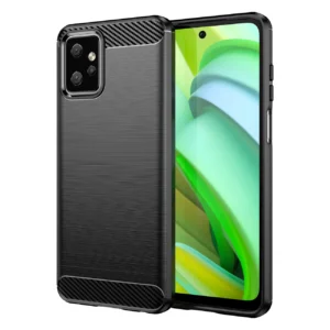 Carbon Case for Motorola Moto G Power 2023 flexible silicone carbon cover blackeng