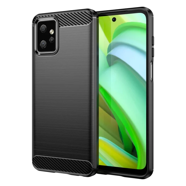 Carbon Case for Motorola Moto G Power 2023 flexible silicone carbon cover blackeng