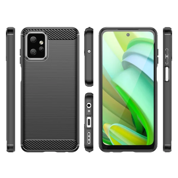 Carbon Case for Motorola Moto G Power 2023 flexible silicone carbon cover blackeng