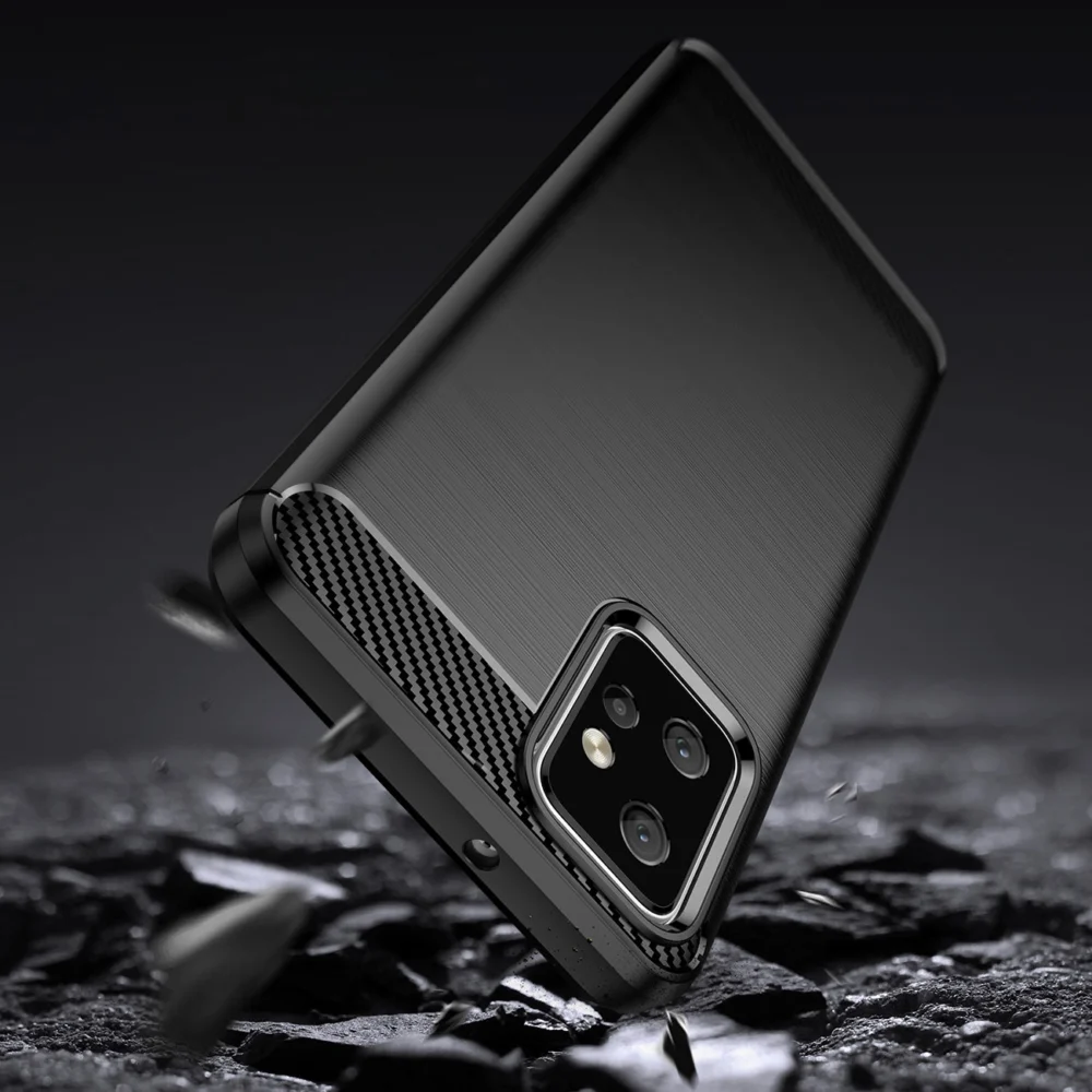 Carbon Case for Motorola Moto G Power 2023 flexible silicone carbon cover blackeng
