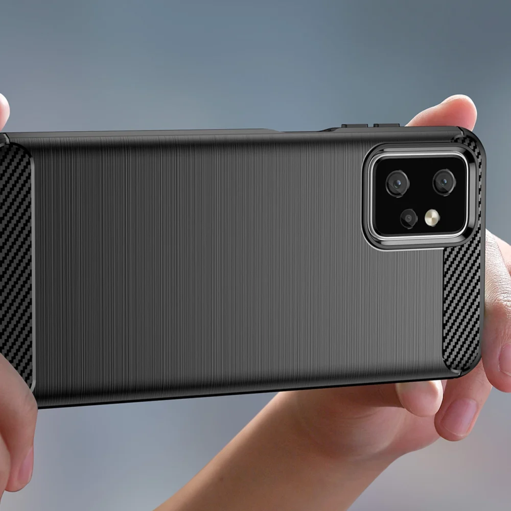 Carbon Case for Motorola Moto G Power 2023 flexible silicone carbon cover blackeng